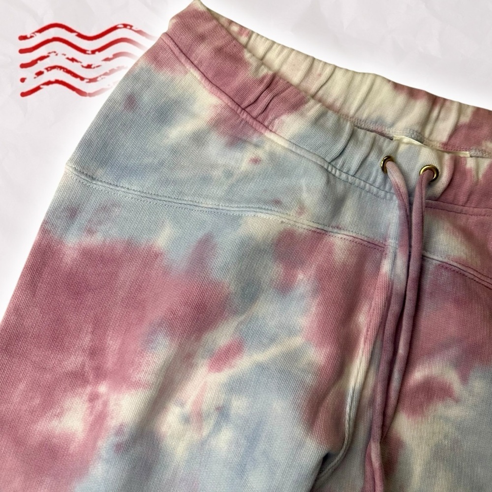 NWT LoveShackFancy ‘Etty’ Cropped Jogger Pant in Pink & Blue Tie Dyed Cotton XS - Picture 7 of 16